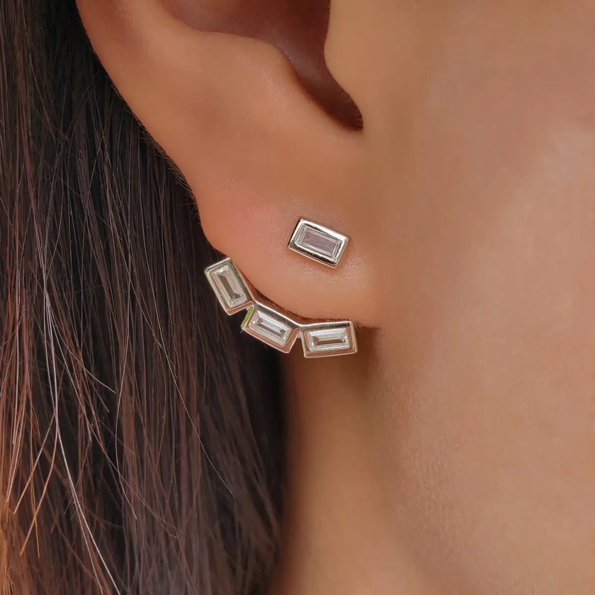 Baguette Earring & Jacket Set