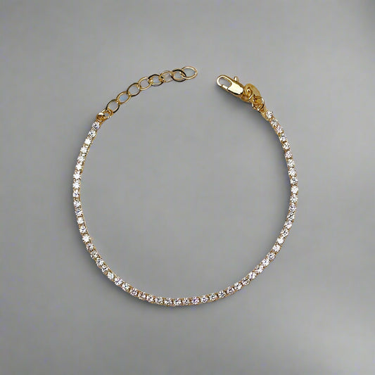 18k Gold Filled 2mm CZ Tennis Bracelet