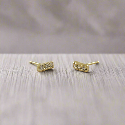 18k Gold Filled Mini CZ Stud Earrings