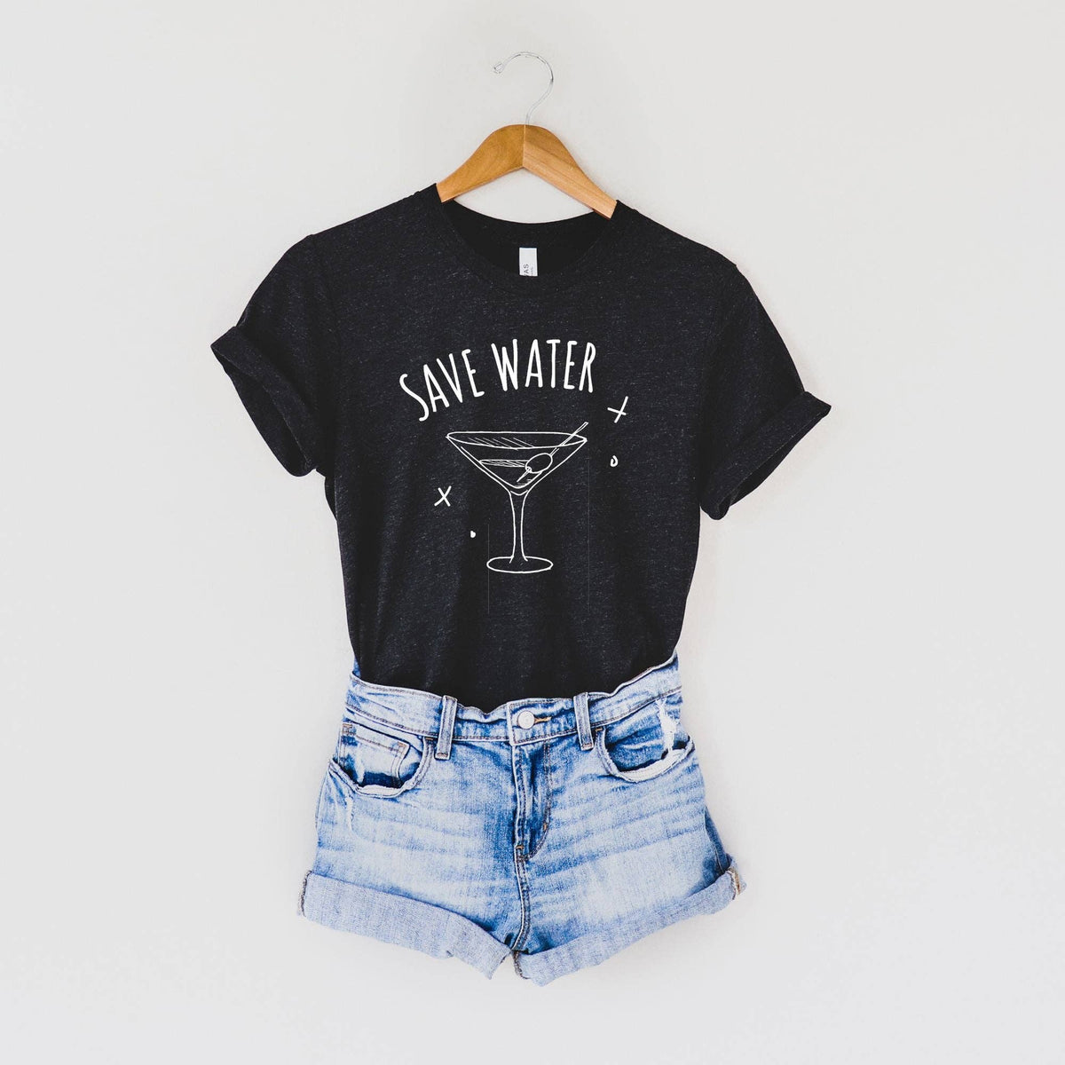 Martini Drinking Graphic Tee T-shirt - LARGE