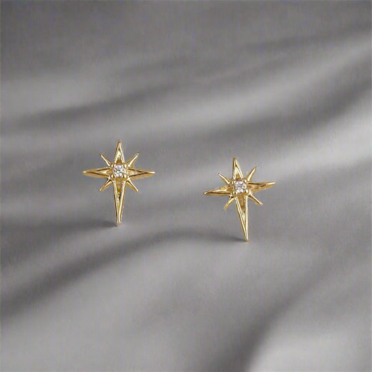 18k Gold Filled Starburst Stud