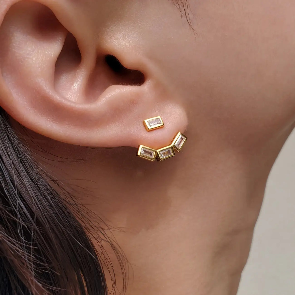 Baguette Earring & Jacket Set