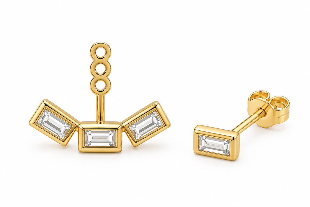 Baguette Earring & Jacket Set