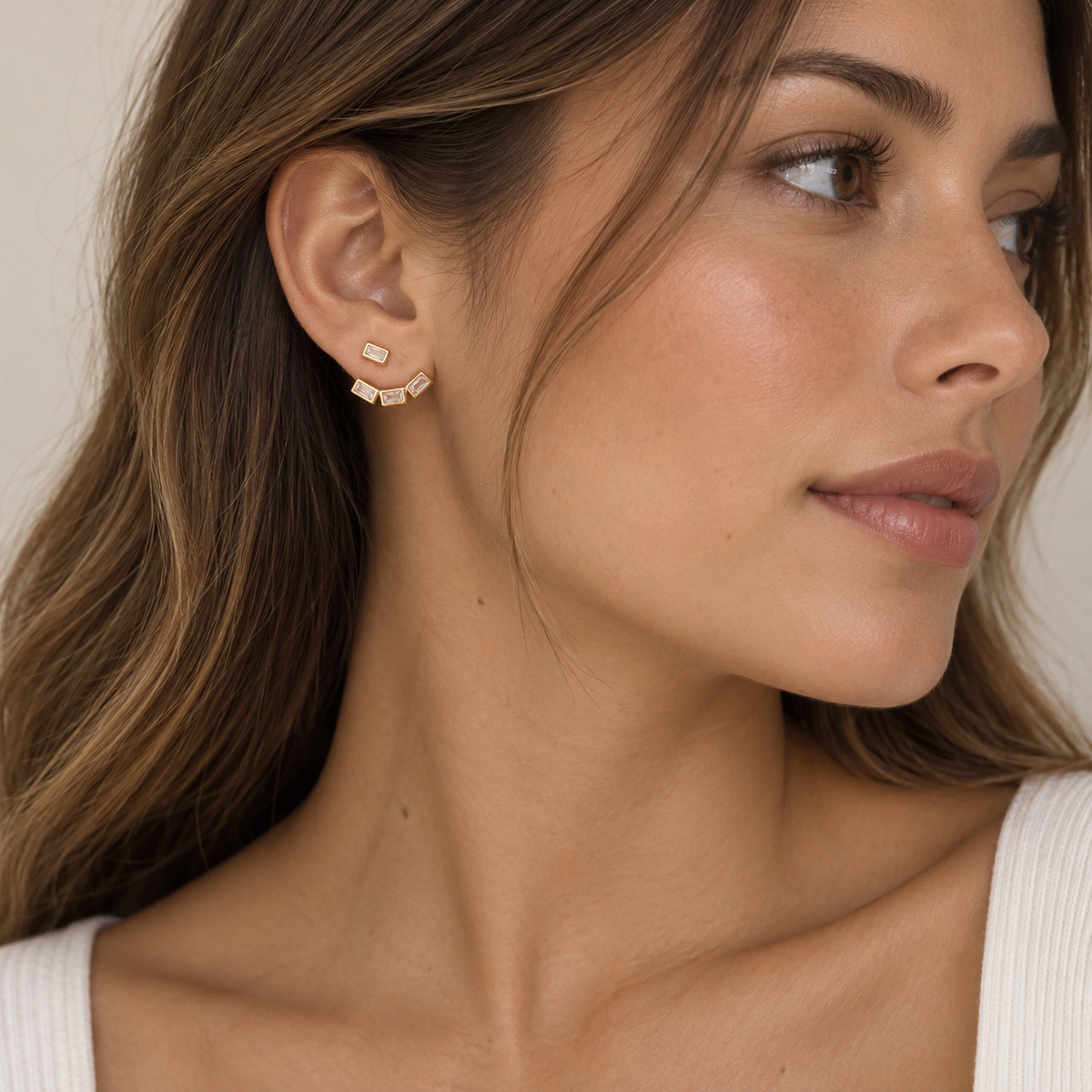 Baguette Earring & Jacket Set