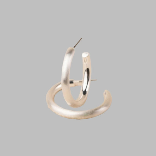 Silver Brushed Hoops