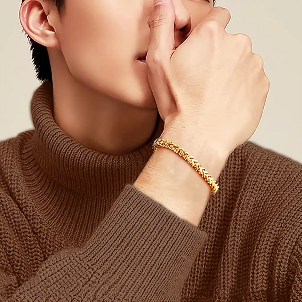 Gold Franco Link Bracelet - 9 inches